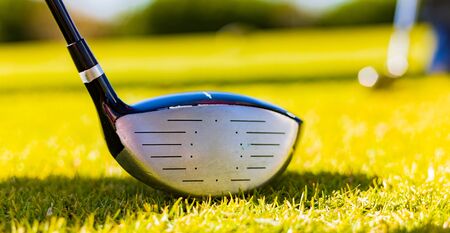 Golf Club on a Golf Course Fairway on a sunny dayの写真素材