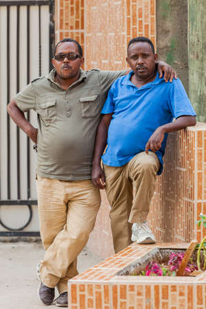 Addis Ababa, Ethiopia, January 27, 2014, Two African men posing for a photoのeditorial素材