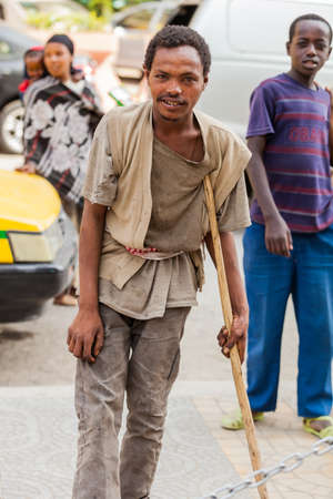 Addis Ababa, Ethiopia, January 27, 2014, Man posing for a photo on the street