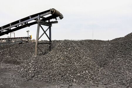 Open Pit Coal Mining and processing in South Africa. Washing and storage