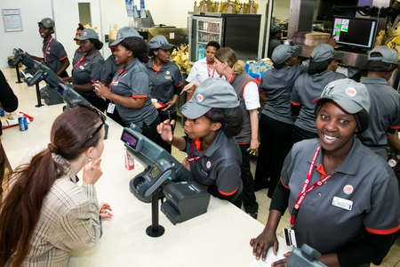 Pretoria, South Africa - June 28 2014: Staff at Burger King Restaurant Opening Day