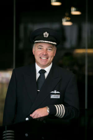 Johannesburg, South Africa - September 29, 2014: British Airways Middle Aged Caucasian Male Captain Pilotのeditorial素材