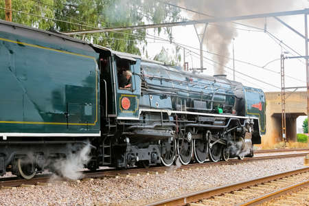 Pretoria, South Africa, October 01, 2009, Rovos Rail Steam Train and driver