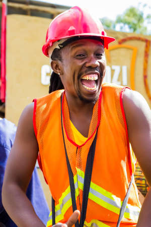 Johannesburg, South Africa, April 24, 2013, African Men playing traditional drums for Soweto township touristsのeditorial素材