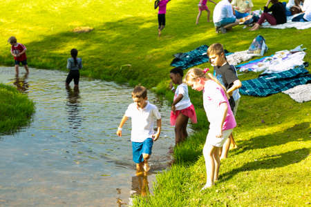 Johannesburg, South Africa - May 09 2015: Kids having fun in a Parkのeditorial素材