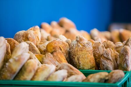 Large bowl of freshly Italian Bread for catering at a corporate event gala dinner banquetの写真素材