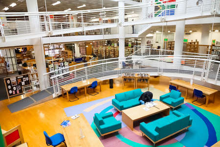 Johannesburg, South Africa - April 27 2011: Inside Interior of a Public Libraryのeditorial素材