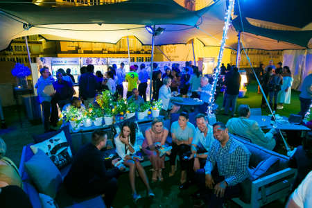 Johannesburg, South Africa - October 11 2018: Diverse Friends eating, drinking and generally...