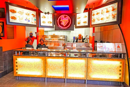 Johannesburg, South Africa - July 05 2011: Interior of Fast Food Take Out Restaurant in a Mallのeditorial素材