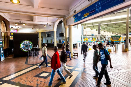 Pretoria, South Africa - November 07 2014: Pop Up Coffee Shop at Train Stationのeditorial素材