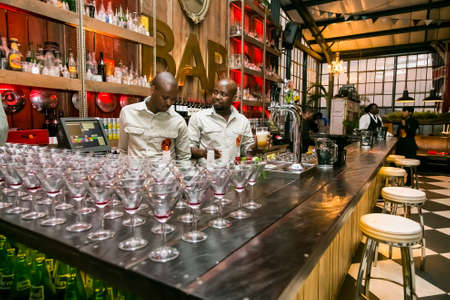 Johannesburg, South Africa - July 23, 2015: Interior of retro Bistro Restaurant and Bar