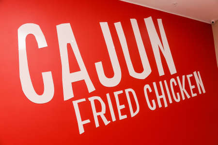 Johannesburg, South Africa - July 06 2017: Interior of a Popeyes Take Out Fast Food Restaurantのeditorial素材