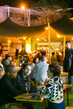 Johannesburg, South Africa - October 12 2017: Diverse Friends eating, drinking and generally enjoying a day out at a Food and Wine Fairのeditorial素材