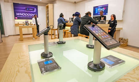 Johannesburg, South Africa - July 05 2011: Inside interior of a mobile cell phone store in a Mall