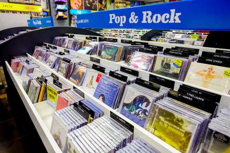 Johannesburg, South Africa - July 05 2011: Inside interior of a Music CD Store