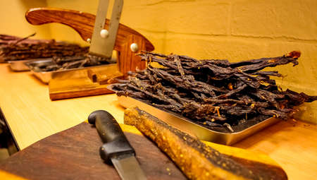 Johannesburg, South Africa - July 05 2011: Inside Interior of a Beef Jerky Biltong Shopのeditorial素材