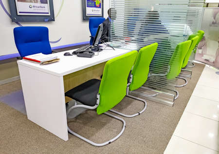 Johannesburg, South Africa - June 17 2011: Inside Interior of a Modern African Bankのeditorial素材