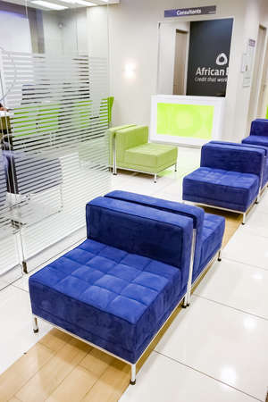 Johannesburg, South Africa - June 17 2011: Inside Interior of a Modern African Bankのeditorial素材
