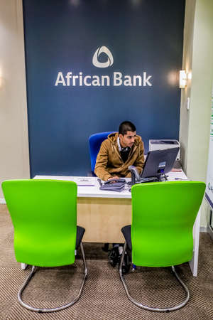 Johannesburg, South Africa - July 16 2012: Inside Interior of a Modern African Bankのeditorial素材