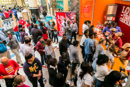 Johannesburg, South Africa - July 13 2017: Customers at a Popeyes Take Out Fast Food Restaurant