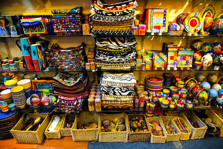 Johannesburg, South Africa - April 27 2011: African Curios in an Up-Market Retail shop in Sandton, South Africaのeditorial素材
