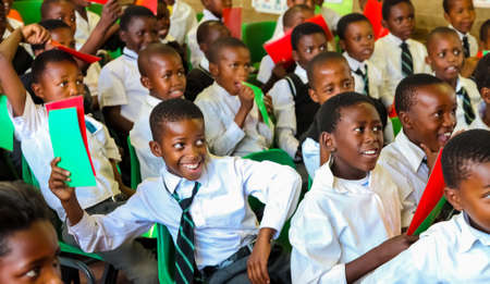 Soweto, South Africa - October 26 2011: African Children in Primary School Classroom