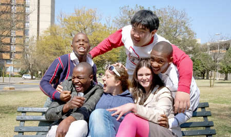 Johannesburg, South Africa - August 28 2010: Diverse College Students on Campusのeditorial素材