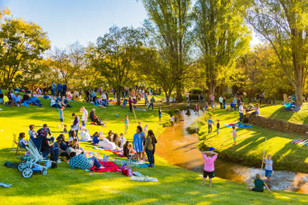 Johannesburg, South Africa - May 12 2018: Diverse People at an outdoor Food and Wine Festival