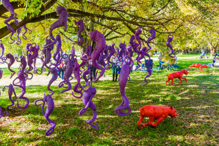Johannesburg, South Africa - May 12 2018: Outdoor Art Sculpture Exhibition at Nirox Park