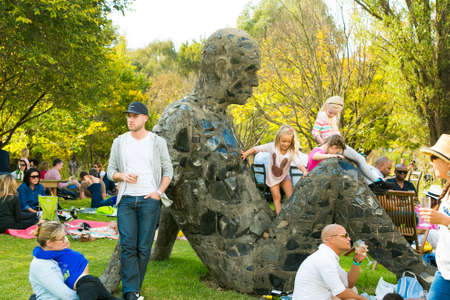 Johannesburg, South Africa - May 09 2015: Diverse People at an outdoor Food and Wine Festivalのeditorial素材