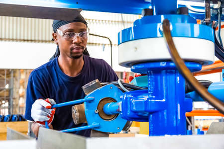 Johannesburg, South Africa - September 7 2016: Industrial Valve Manufacturing and Assembly Factory Facilityのeditorial素材