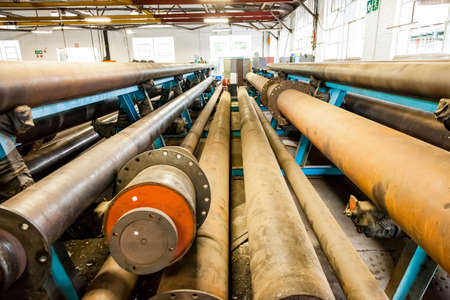 Johannesburg, South Africa - October 19, 2012: Inside interior of a rubber and pipe fabrication assembly line in a factoryのeditorial素材