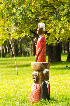 Johannesburg, South Africa - May 10 2014: Outdoor Art Sculpture Exhibition at Nirox Parkのeditorial素材