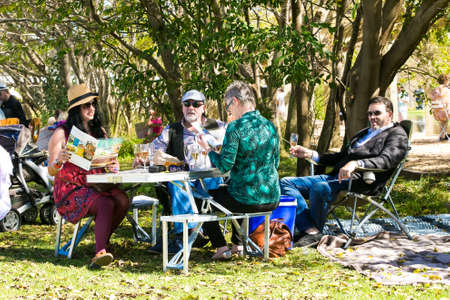 Johannesburg, South Africa - May 10 2014: People at an outdoor Food and Wine Festivalのeditorial素材