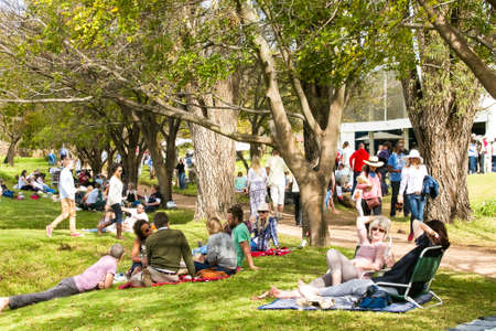 Johannesburg, South Africa - May 10 2014: Diverse People at an outdoor Food and Wine Festivalのeditorial素材