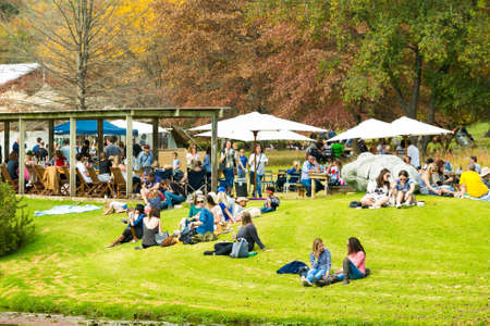 Johannesburg, South Africa - May 09 2015: Diverse People at an outdoor Food and Wine Festivalのeditorial素材