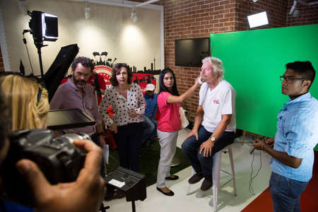 Johannesburg, South Africa - December 08, 2014: Behind the Scenes Interview with Ricard Branson on a...