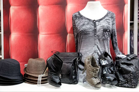 Johannesburg, South Africa - April 27 2011: Shoes and Handbags in an Up-Market Fashion Clothing Retail Storeのeditorial素材