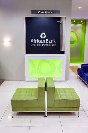 Johannesburg, South Africa - June 17 2011: Inside Interior of a Modern African Bankのeditorial素材