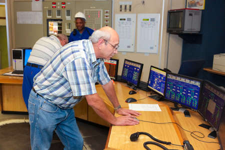 Johannesburg, South Africa - April 12 2012: Coal Burning Power Station Control Room