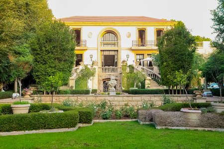 Johannesburg, South Africa - October 22, 2010: Upmarket wealthy suburban mansion house with...