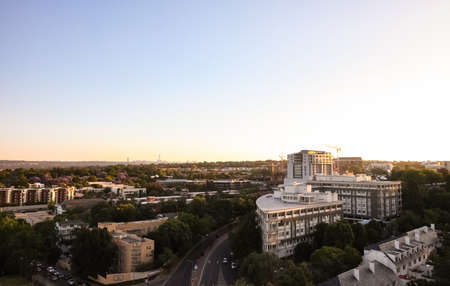 Johannesburg, South Africa - November 2, 2011: Skyline looking over Sandton City and surrounding business district at Nightのeditorial素材