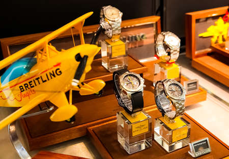 Johannesburg, South Africa - April 27 2011: Expensive Wrist Watches on display in Up-Market retail storeのeditorial素材