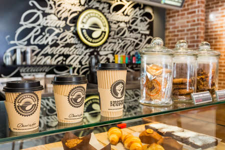 Johannesburg, South Africa - October 03 2013: Interior of Retro Cafe Coffee Shopのeditorial素材