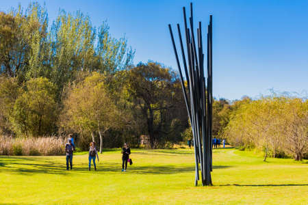 Johannesburg, South Africa - May 12 2018: Outdoor Art Sculpture Exhibition at Nirox Parkのeditorial素材