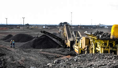 Johannesburg, South Africa - April 20 2012: Open Pit Manganese Mining and Equipmentのeditorial素材