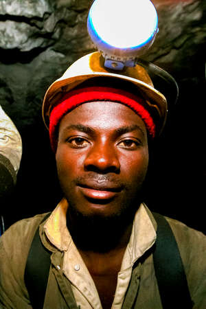 Johannesburg, South Africa - August 11 2008: Underground Platinum Palladium Mining and Machineryのeditorial素材