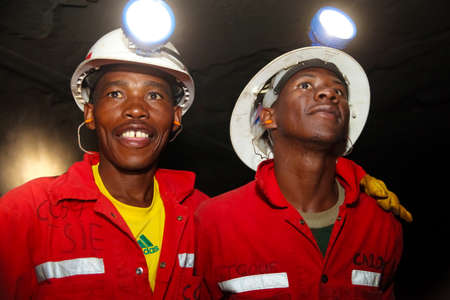 Johannesburg, South Africa - May 23 2011: Underground Platinum Palladium Mining and Equipmentのeditorial素材