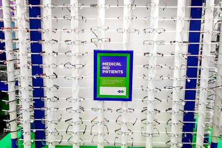 Johannesburg, South Africa - July 05 2011: Inside Interior of an Optometrist in a Mallのeditorial素材