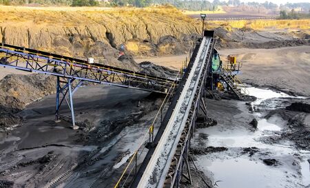 Coal Ore on a conveyor belt for processing